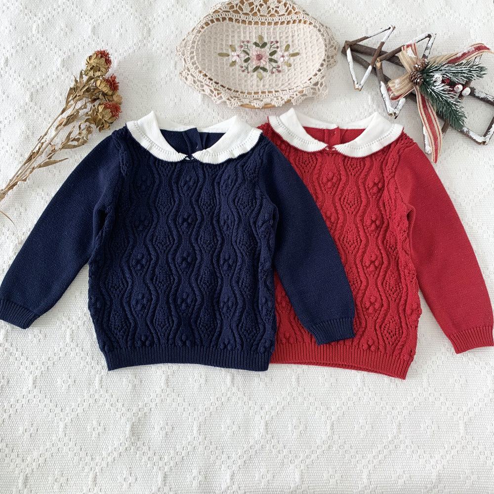 Christmas Sweater Cotton Yarn Hollow Out Sweater Girl