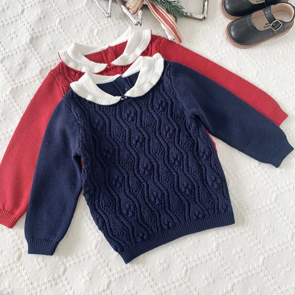 Christmas Sweater Cotton Yarn Hollow Out Sweater Girl