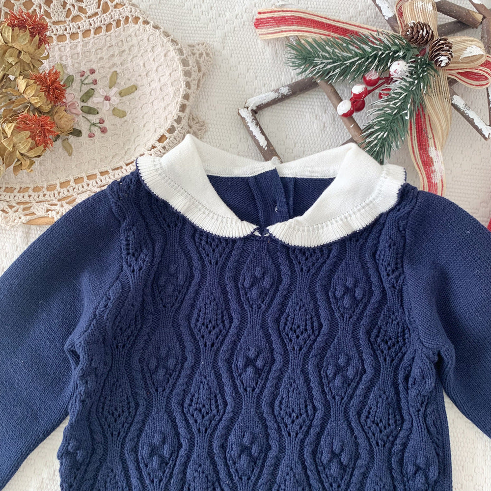 Christmas Sweater Cotton Yarn Hollow Out Sweater Girl