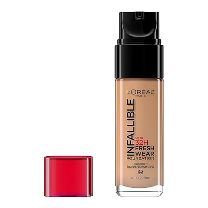 L'Oreal Paris Makeup Infallible Up to 32 Hour Fresh Wear Lightweight Foundation, 495 Amber