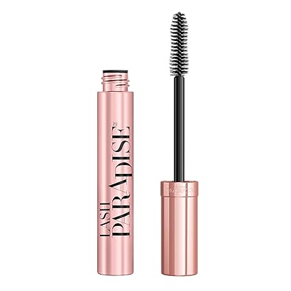 L'Oreal Paris Voluminous Makeup Lash Paradise Mascara, Voluptuous Volume, Intense Length, Feathery Soft Full Lashes, No Flaking, No Smudging, No Clumping, Blackest Black, 1 Count