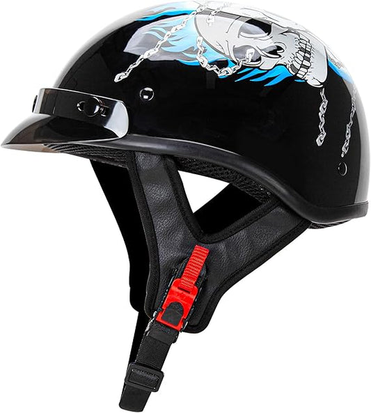 Cartman Cruiser Scooter Motorcycle Half Face Helmet, DOT Approved for Bike Scooter ATV UTV Chopper