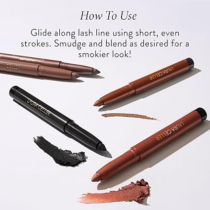 LAURA GELLER NEW YORK Kajal Longwear Kohl Eyeliner Pencil with Caffeine, Smooth & Blendable Makeup, Smokey Quartz