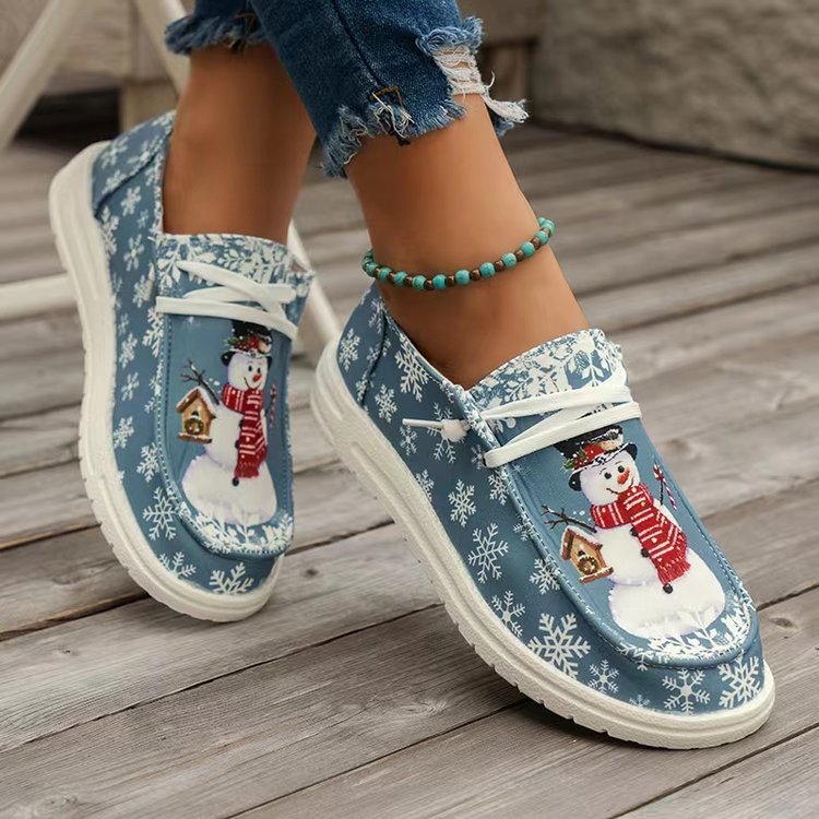 Women's Shoes Christmas Snowman Shape