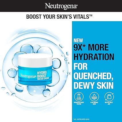 Neutrogena Hydro Boost Water Cream Face Moisturizer with Hyaluronic Acid, 72-Hour Hydration