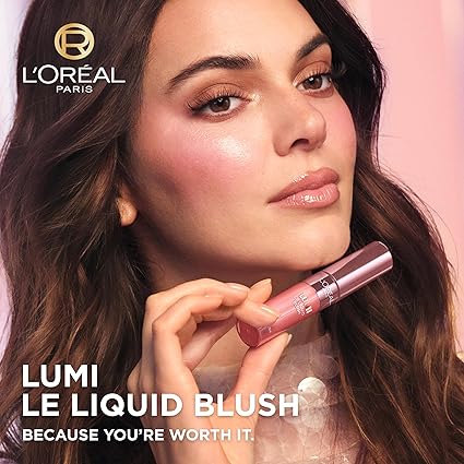 L'Oreal Paris True Match Lumi Le Liquid Blush, Intense Lightweight Blush Formula With Liquid Pigments, Dewy Bright Pink