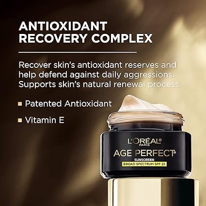 LOreal Paris Age Perfect Cell Renewal Anti-Aging Day Moisturizer with Broad Spectrum SPF 25 Sunscreen, Antioxidants, and Vitamin E